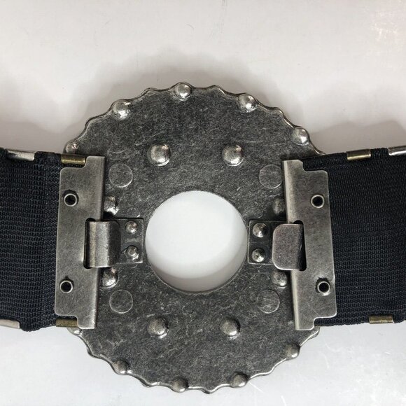 Womens Hammered Metal Stretch Belt Rhinestone Buckle Size XXS *See Description* main image 14